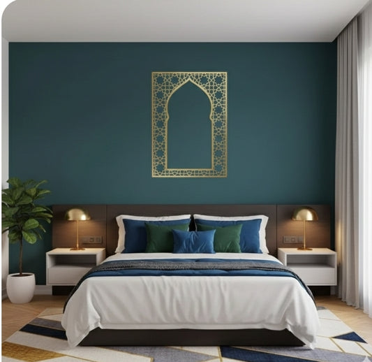 Islamic Metal Wall Art - Arabic Design Panel for Home & Outdoor Decor