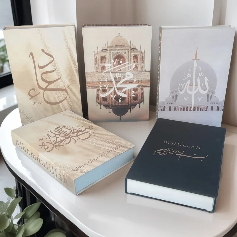 Islam Kaaba Luxury Fake Book Storage Box Islamic Muslim Decorative Books Home Decor Coffee Table Bedroom Interior Decoration