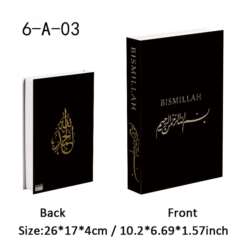 Islam Kaaba Luxury Fake Book Storage Box Islamic Muslim Decorative Books Home Decor Coffee Table Bedroom Interior Decoration