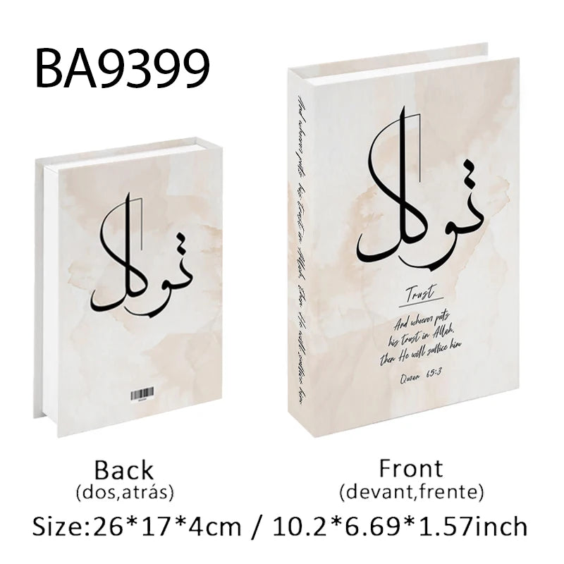 Islam Kaaba Luxury Fake Book Storage Box Islamic Muslim Decorative Books Home Decor Coffee Table Bedroom Interior Decoration