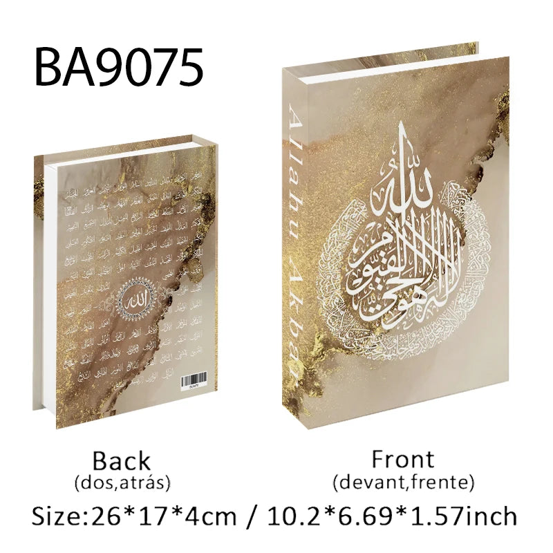 Islam Kaaba Luxury Fake Book Storage Box Islamic Muslim Decorative Books Home Decor Coffee Table Bedroom Interior Decoration