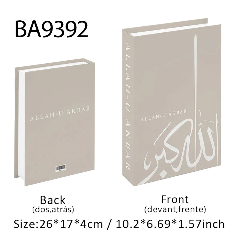 Islam Kaaba Luxury Fake Book Storage Box Islamic Muslim Decorative Books Home Decor Coffee Table Bedroom Interior Decoration