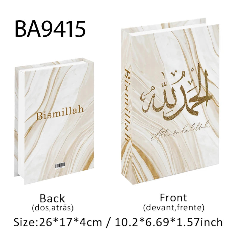 Islam Kaaba Luxury Fake Book Storage Box Islamic Muslim Decorative Books Home Decor Coffee Table Bedroom Interior Decoration