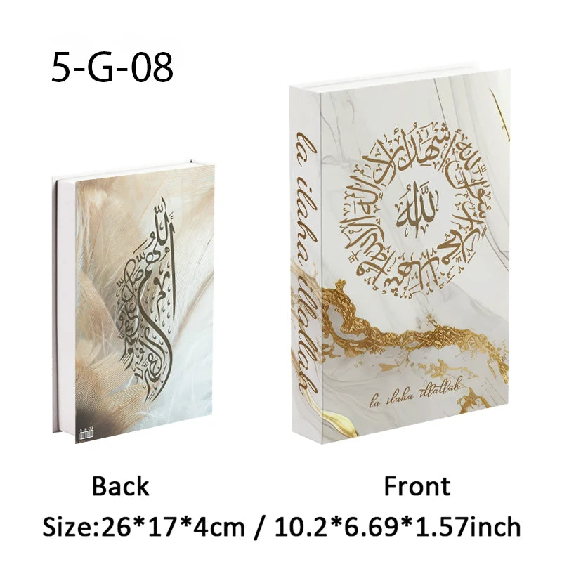 Islam Kaaba Luxury Fake Book Storage Box Islamic Muslim Decorative Books Home Decor Coffee Table Bedroom Interior Decoration