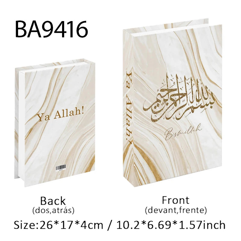 Islam Kaaba Luxury Fake Book Storage Box Islamic Muslim Decorative Books Home Decor Coffee Table Bedroom Interior Decoration