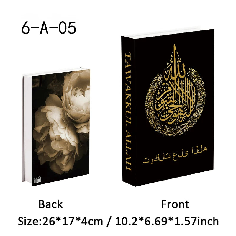 Islam Kaaba Luxury Fake Book Storage Box Islamic Muslim Decorative Books Home Decor Coffee Table Bedroom Interior Decoration