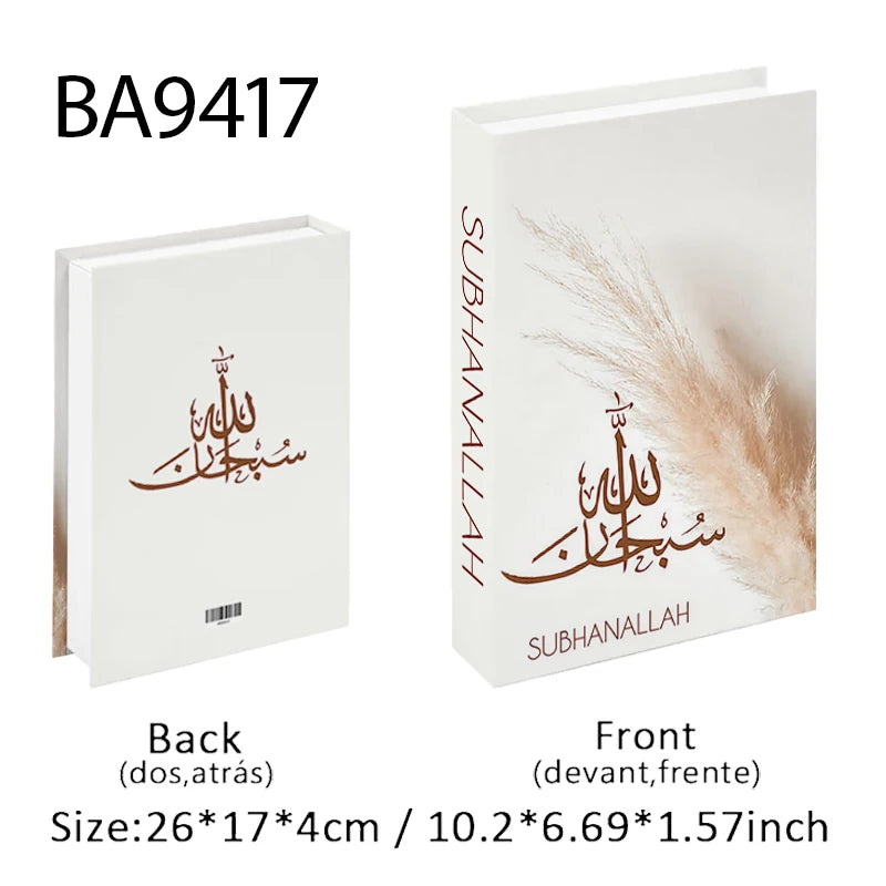 Islam Kaaba Luxury Fake Book Storage Box Islamic Muslim Decorative Books Home Decor Coffee Table Bedroom Interior Decoration