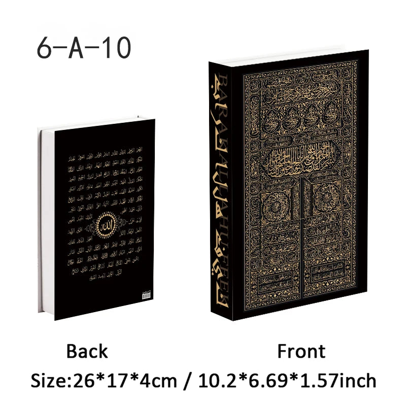 Islam Kaaba Luxury Fake Book Storage Box Islamic Muslim Decorative Books Home Decor Coffee Table Bedroom Interior Decoration