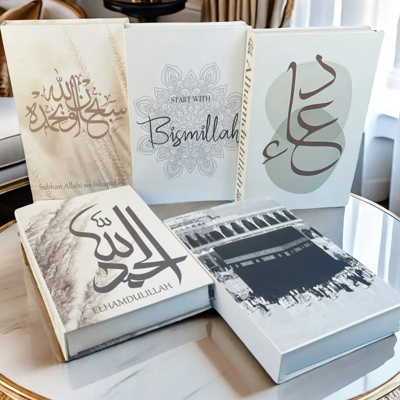 Islam Kaaba Luxury Fake Book Storage Box Islamic Muslim Decorative Books Home Decor Coffee Table Bedroom Interior Decoration
