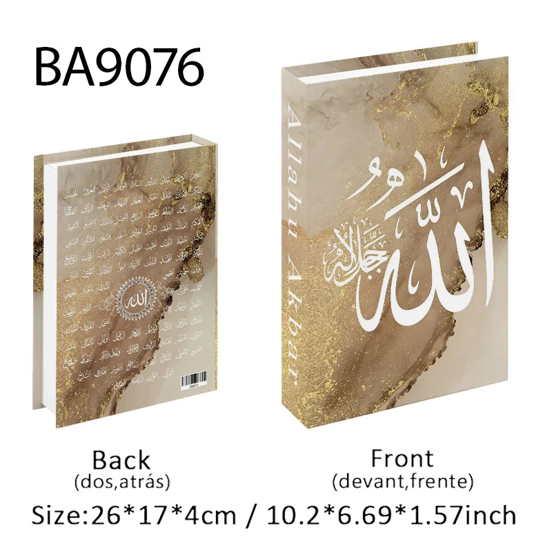 Islam Kaaba Luxury Fake Book Storage Box Islamic Muslim Decorative Books Home Decor Coffee Table Bedroom Interior Decoration