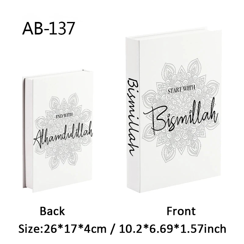 Islam Kaaba Luxury Fake Book Storage Box Islamic Muslim Decorative Books Home Decor Coffee Table Bedroom Interior Decoration