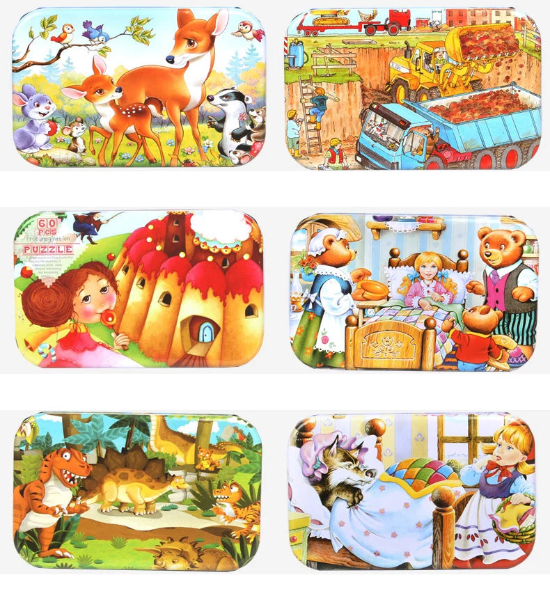 60-Piece Wooden Puzzle Set - Educational Jigsaw Toys for Kids