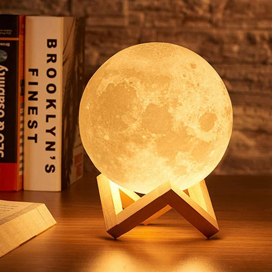 3D Moon Night Light - LED Galaxy Lamp for Kids & Bedroom Decor