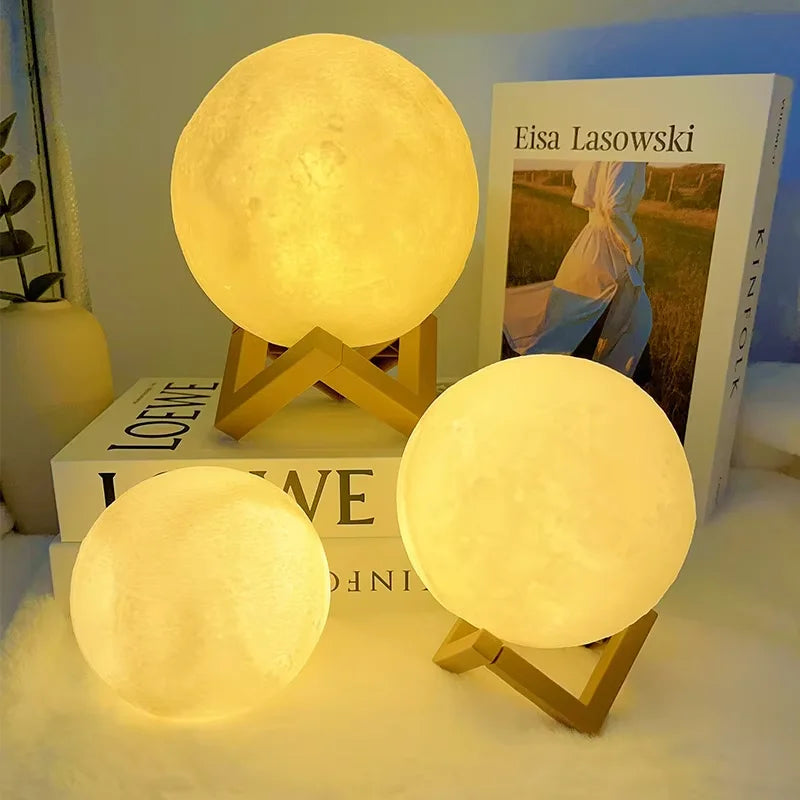 3D Moon Night Light - LED Galaxy Lamp for Kids & Bedroom Decor
