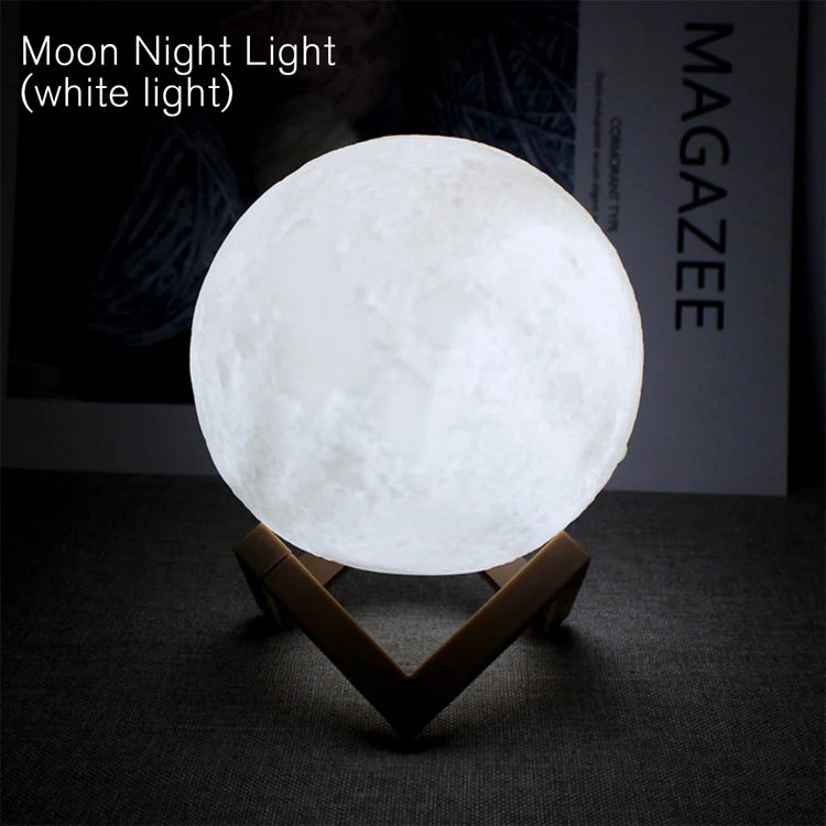3D Moon Night Light - LED Galaxy Lamp for Kids & Bedroom Decor