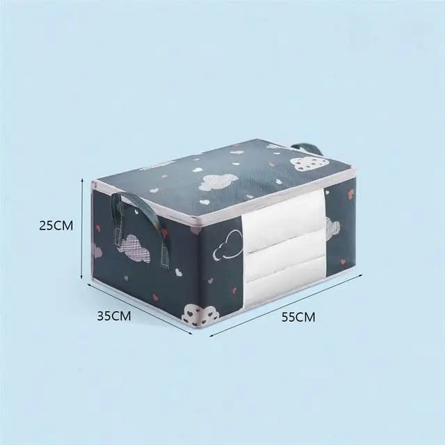 Large Capacity Storage Bag Organizer - Foldable Clothes & Bedding Organizer with Reinforced Handles