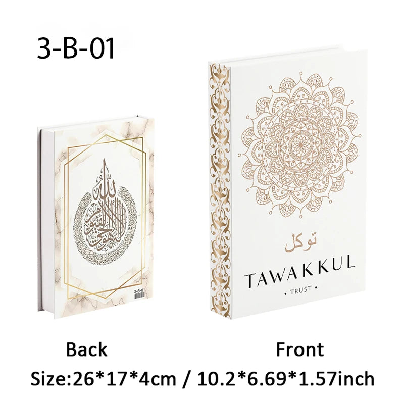 Islam Kaaba Luxury Fake Book Storage Box Islamic Muslim Decorative Books Home Decor Coffee Table Bedroom Interior Decoration