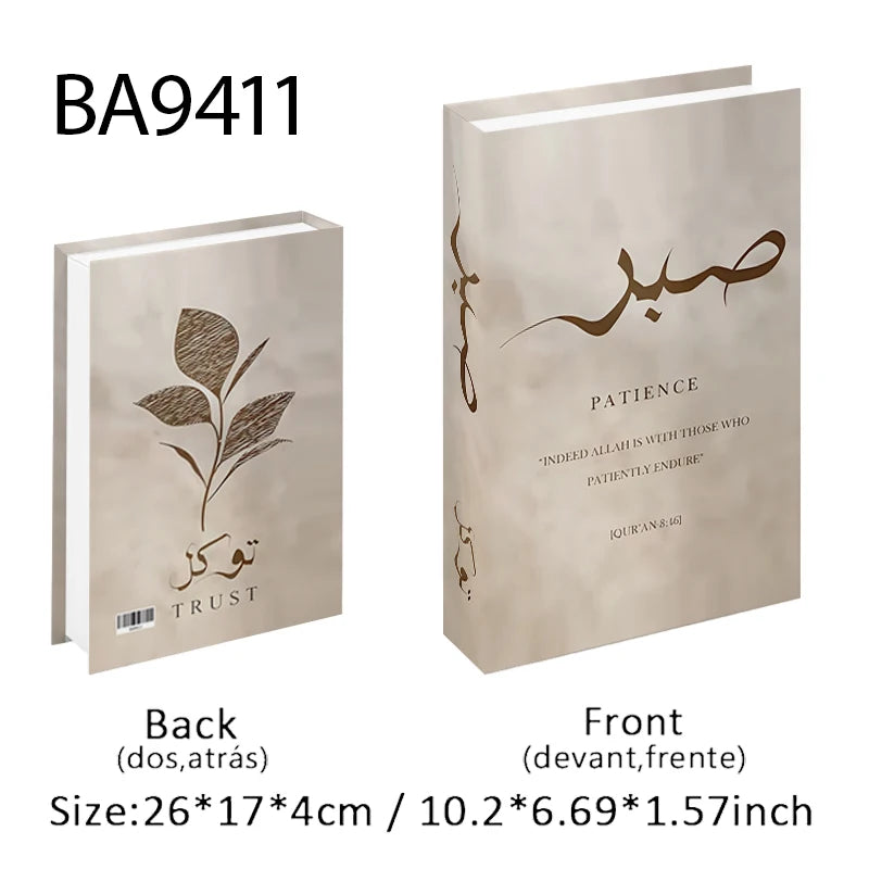 Islam Kaaba Luxury Fake Book Storage Box Islamic Muslim Decorative Books Home Decor Coffee Table Bedroom Interior Decoration
