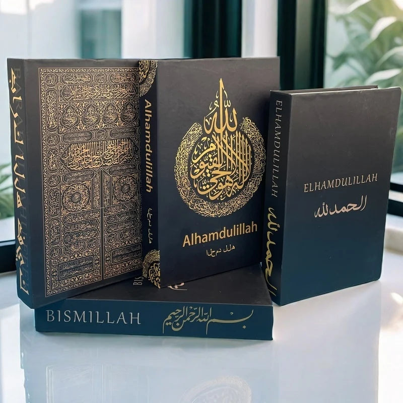Islam Kaaba Luxury Fake Book Storage Box Islamic Muslim Decorative Books Home Decor Coffee Table Bedroom Interior Decoration