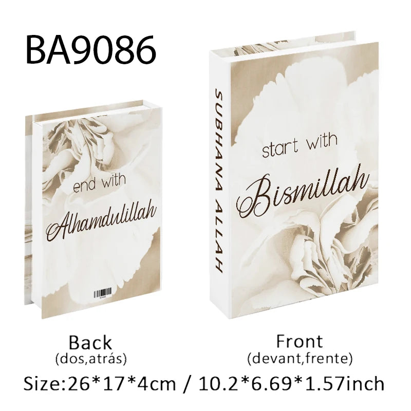 Islam Kaaba Luxury Fake Book Storage Box Islamic Muslim Decorative Books Home Decor Coffee Table Bedroom Interior Decoration