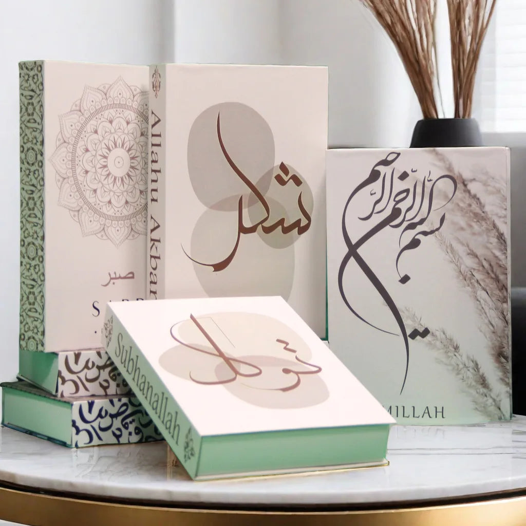 Islam Kaaba Luxury Fake Book Storage Box Islamic Muslim Decorative Books Home Decor Coffee Table Bedroom Interior Decoration