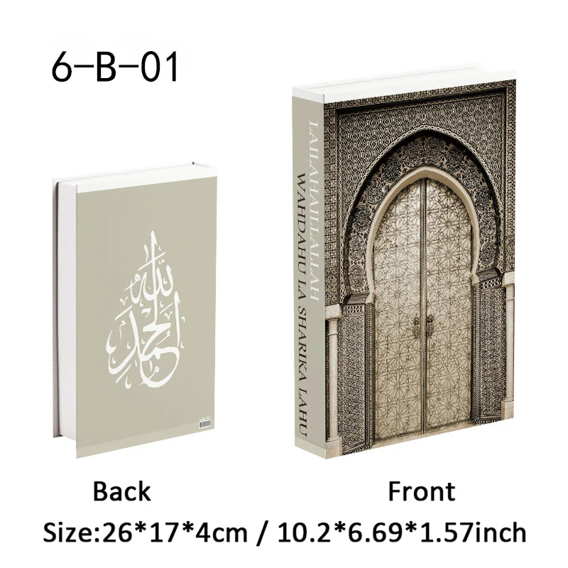 Islam Kaaba Luxury Fake Book Storage Box Islamic Muslim Decorative Books Home Decor Coffee Table Bedroom Interior Decoration